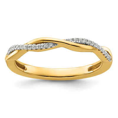 #ad 14K Yellow Gold Diamond Twisted Stackable Ring $467.00