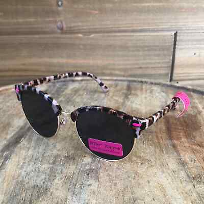 #ad NWT Betsey Johnson Round Animal Print Sunglasses Pink Details $30.00