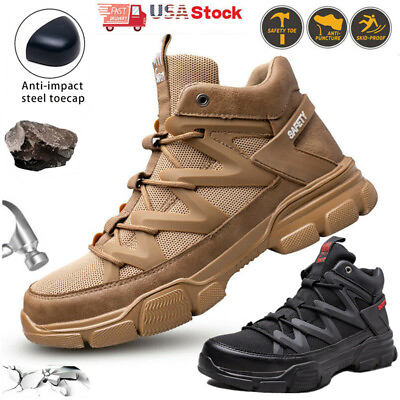 #ad Men#x27;s Sneakers Safety Shoes Steel Toe Work Boots Indestructible Waterproof Boot $48.99