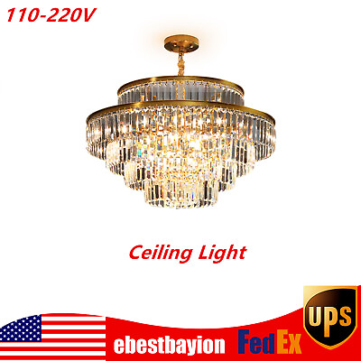 #ad 31.5quot; Modern Crystal Chandelier Lighting Pendant Lamp Flush Mount Ceiling Light $239.40