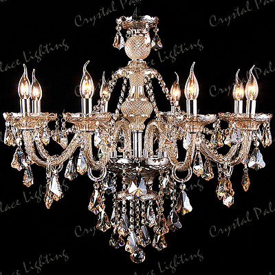 #ad Genuine K9 Crystal Chandelier CHAMPAGNE 2 6 8101215 18 Arms Lighting Lamp $309.26