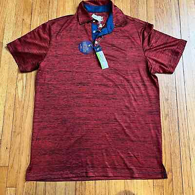 #ad Tailorbyrd Golf Polo Shirt Mens Medium Red Heathered Short Sleeve Performance $28.99