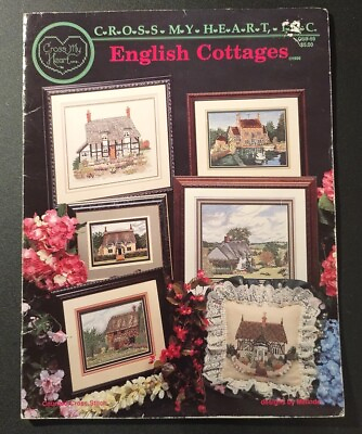 #ad Cross My Heart ENGLISH COTTAGES 6 Cross Stitch Charts Booklet houses buildings $9.95