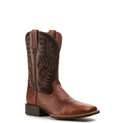 #ad Men#x27;s Peanut Butter Full Grain Leather Comfort Square Toe Cowboy Boots $70.00