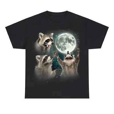 #ad Three Raccoons Tshirt Retro Raccoon Moon Tshirt Funny Raccon Tee Allsize $5.99