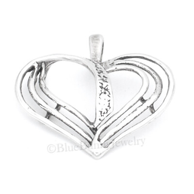 #ad HEART Charm Pendant 925 STERLING SILVER LOVE charm HEART .925 Valentines Day $17.99