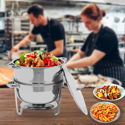 #ad Round Chafing Dish W Lid 14.2QT Buffet Server Chafer Food Warmer Stainless Steel $75.81