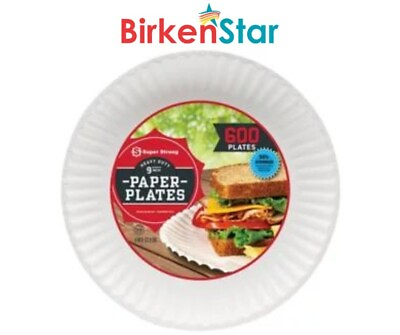#ad Super Strong Heavy Duty Paper Plates 9quot; 600 ct. Great Price $36.29