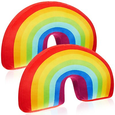 #ad Chunful 2 Pcs Rainbow Pillow for Girls Kids 13.8 x 8.7 x 4 Inch Plush Cute Ra... $38.22