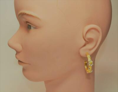#ad Stephen DWECK Diamonds Fortuna gold sterling w diamonds pierced tree earrings $349.00