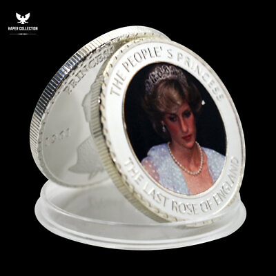#ad Beautiful Princess Diana Silver Coin England#x27;s Last Rose Commemorative Medal AU $5.39