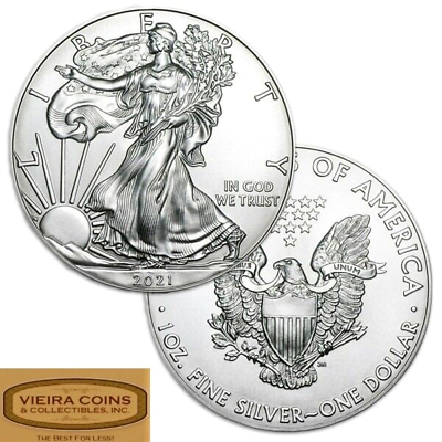 #ad 2021 TYPE 1 American Silver Eagle 1 oz .999 Silver Brilliant Uncirculated #21 $39.59
