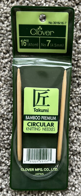 #ad Clover Takumi Bamboo No. 7 16 Inch Circular Knitting Needle #1786D $7.00