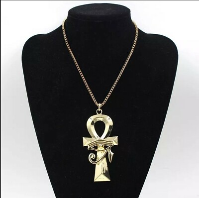 #ad #ad Fashion Jewelry ANKH Egyptian Pendant Cross Necklace Gold Color Hip Hop 74 1 $13.45