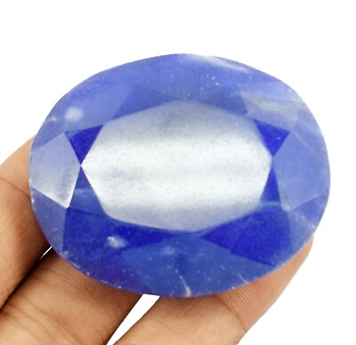 #ad Natural Oval Shaped Certified African Blue Sapphire Loose Gemstone 236.10 Carat $19.79