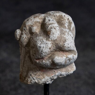 #ad Indian Antique Figurine Gandhara Stucco Head of Lion 3rd 5th Century AD $179.10