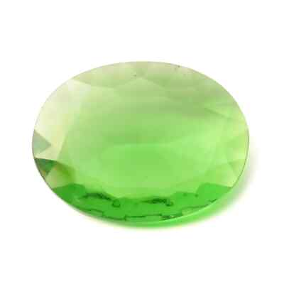 #ad Large Czech vintage oval green glass rhinestone 40x30mm $6.00