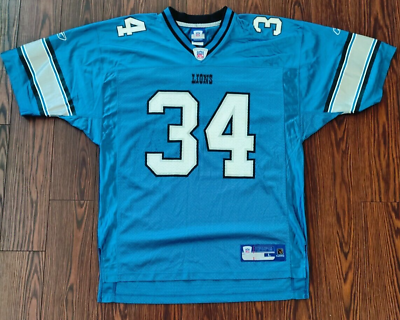 #ad Detroit Lions NFL Reebok Vintage On Field Blue Kevin Jones Jersey Mens L $49.99