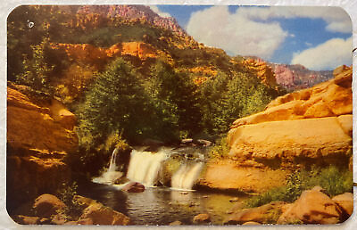 #ad Midcentury Color Card Postcard Oak Creek Falls Arizona Blank $1.99