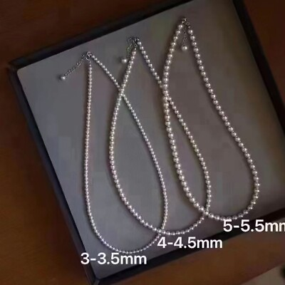 #ad White 3 5mm Complete Round Freshwater Pearl Necklace Choker Jewelry Gem Quality $119.99