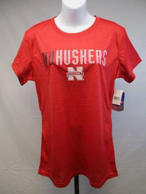 #ad New Nebraska Cornhuskers Youth Girls Majestic Large 11 13 Red Shirt MSRP $20 $6.42