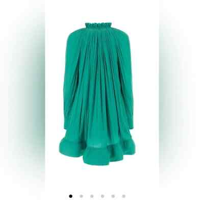 #ad Lanvin Charmeuse Ruffle Detailed Mini Dress $350.00