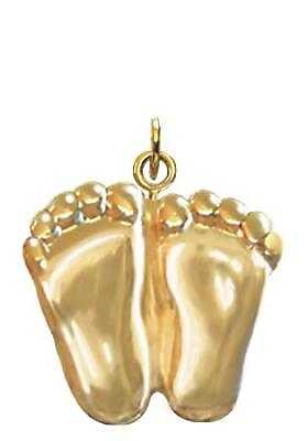 #ad Precious Feet 14k Gold Plated Charm Pro Life Jewelry Charm $7.99