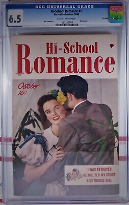 #ad 💘 HI SCHOOL ROMANCE #1 FILE COPY CGC 6.5 HARVEY 1949 Golden Age archie teen GGA $441.00