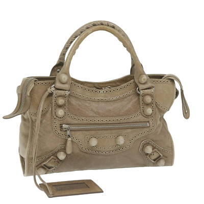 #ad BALENCIAGA The City Hand Bag Leather Brown 204529 Auth ep2910 $420.00