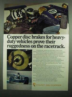 #ad 1974 Copper Development Association Ad Disc Brakes $19.99