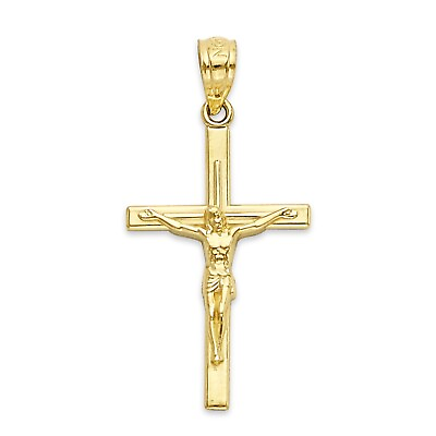 #ad Solid Gold Crucifix Pendant in 10 or 14k Cross Pendant Religious Jewelry $118.19