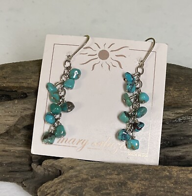 #ad New Maria Salazar Sterling Silver Sandia Turquoise Dangle Earrings $44.99