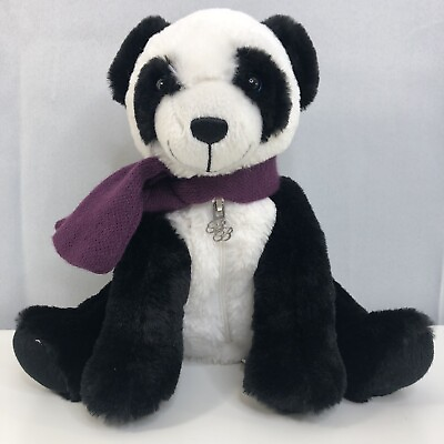 #ad Benny Bear Gift Pouch Plush Panda XXXI 2017 Zip Pocket for Gift Purple Scarf 10quot; $15.00