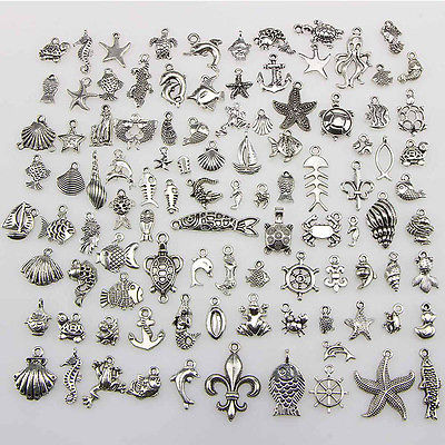 #ad Wholesale 100pcs Bulk Lots Tibetan Silver Mix Charm Pendants Jewelry DIY Xmas EN $5.99