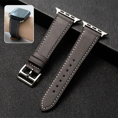 #ad Loom Park Genuine Leather Watch Bands Compatible with Apple Watch 38mm 40mm 41mm $11.19