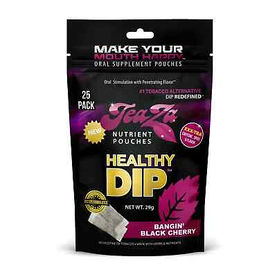 #ad Teaza Healthy Dip Energy Focus Oral Stimulation Smokeless Alternative 25 Pouches $13.99