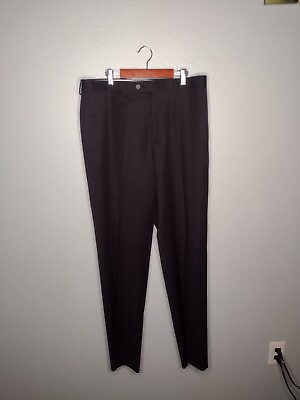 #ad Lauren Ralph Black Label Mens Wool Slim Dress Pants 34x34 Flat Front B1 $39.98