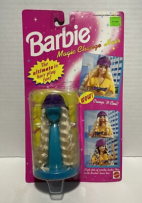 #ad 1993 Barbie Doll MAGIC CHANGE HAIR Blonde Crimp #x27;N Cool Set 68090 NEW $14.24