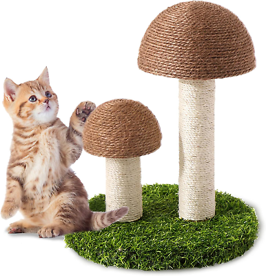 #ad Cat Scratching Post Mushroom Cat Scratcher Featuring with Natural Sisal Caps S $39.99