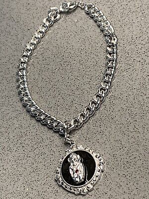 #ad Vintage Sterling Silver 925 Marcasite Stone Billikin Good Luck Pendant Chain $29.95