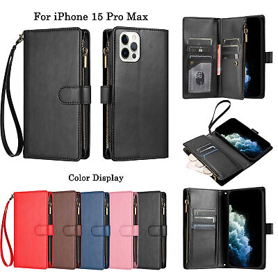 #ad For iphone 15 14 Plus 13 12 Mini 11 Pro Max XS 7P Leather Wallet Cell Phone Case $12.29