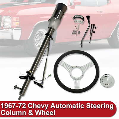 #ad Tilt Auto Natural Steering Column Fits 67 72 Chevy C10 amp; 14quot; Wheel amp; Horn Button $349.88