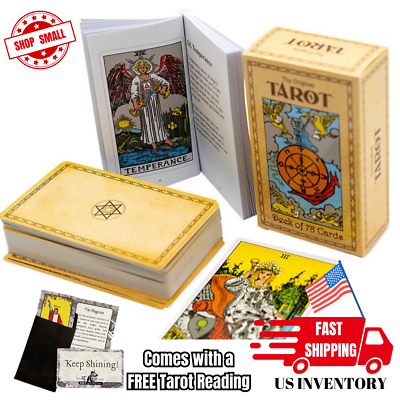 #ad Rider Waite Original Tarot Deck of 78 Cards W. Guidebook Traditional Artwork $22.99