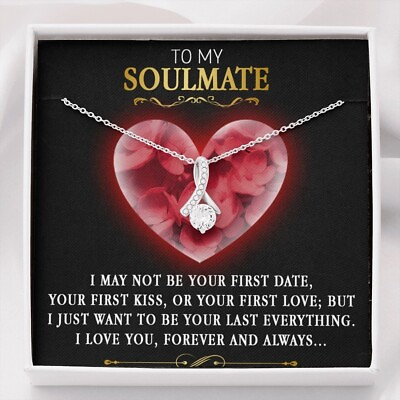 #ad To My Soulmate Necklace Engagement Gift for Future Wife Xmas Birthday Gift $28.99