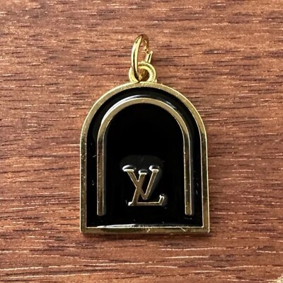 #ad Louis Vuitton Black and Gold LV Charm ; 27mm x 20mm $20.00