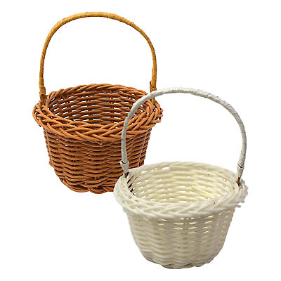 #ad 1 2X Flower Girl Baskets for Wedding Rattan Basket for Flowers DIY Flower Basket $8.45