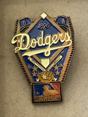 #ad Brooklyn Los Angeles Dodgers Pin MLB Baseball 125th Anniversary Vintage w Card $12.99