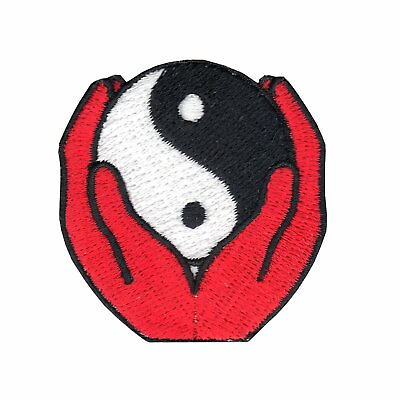 #ad Ying Yang Motif Iron On Embroidered Applique Patch $14.95