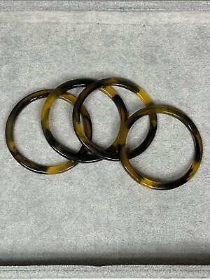 #ad VINTAGE FAUX TORTOISE SHELL BANGLES LOT OF 4 $21.24