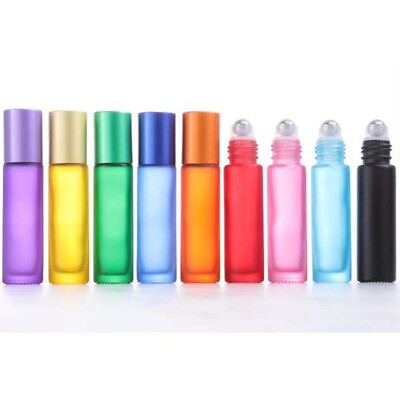 #ad 5ml 10ml Colorful Thick Matting Glass Roller Bottles for Perfume Essential Oil $171.79